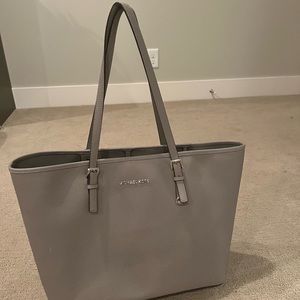 Grey KORS Tote that goes with everything! Very clean saffiano leather